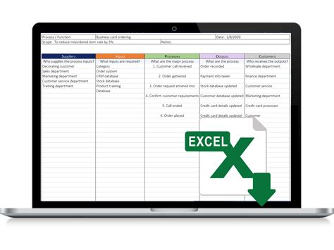 Sipoc Diagram Template Excel